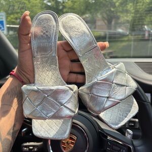 Silver Vince Camuto Slide Sandals